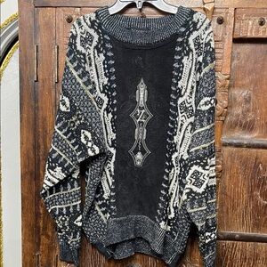 Vintage Z. Cavaricci Sweater XL – 80s 90s Knit Streetwear Made in Korea